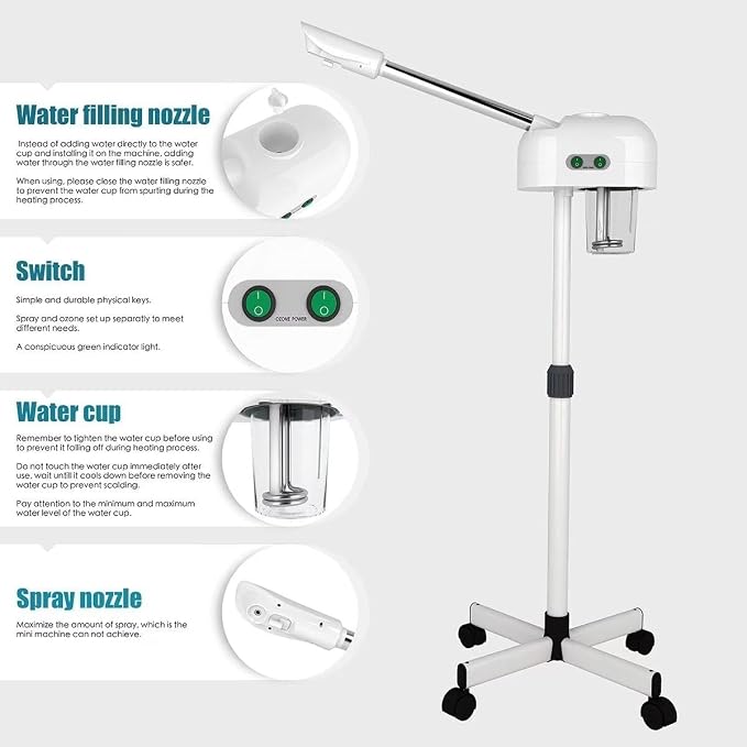 Professional Facial Steamer, Hot Mist, Ozone Humidifier, Can Use at Home and - Image 2