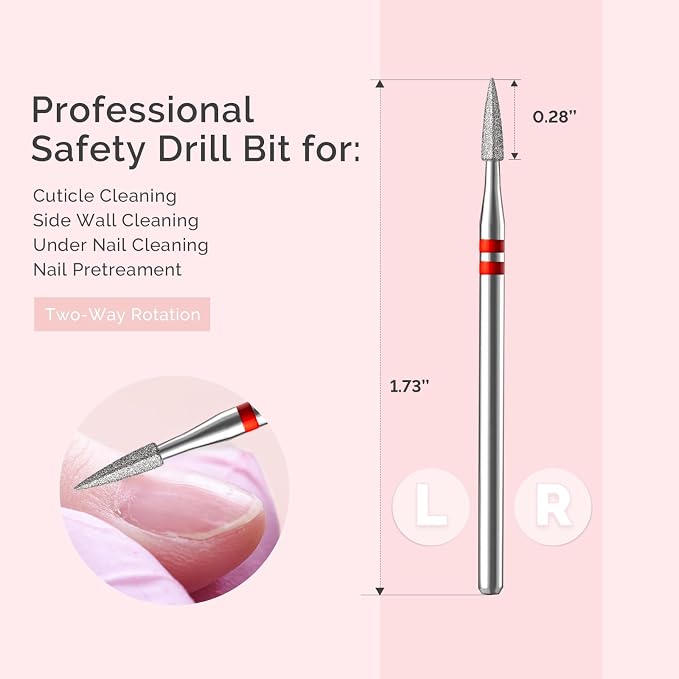 MelodySusie 1.8mm Flame Pentagon Shape Cuticle Clean Nail Drill Bit 3/32'' - Image 5
