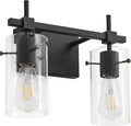 SOLFART Vintage 2 Lights Bathroom Light Fixtures Wall Sconces Black Vanity by SOLFART