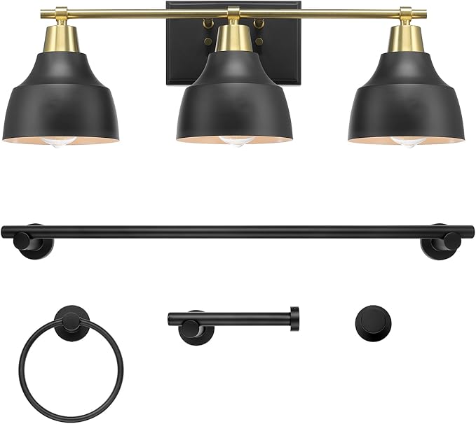 Globe Electric 63000204 5-Piece All-in-One Bathroom Accessory Set, 3-Light by GlobeElectric