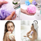 10 Pcs Bath Loofah Shower, Small Mesh Sponge Pouf Colorful Exfoliating Scrubber - Image 7