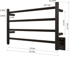 HEATGENE Towel Warmer 4 Bar Towel Dryer Wall-Mounted Plug-in Bath Towel Heater - Image 6