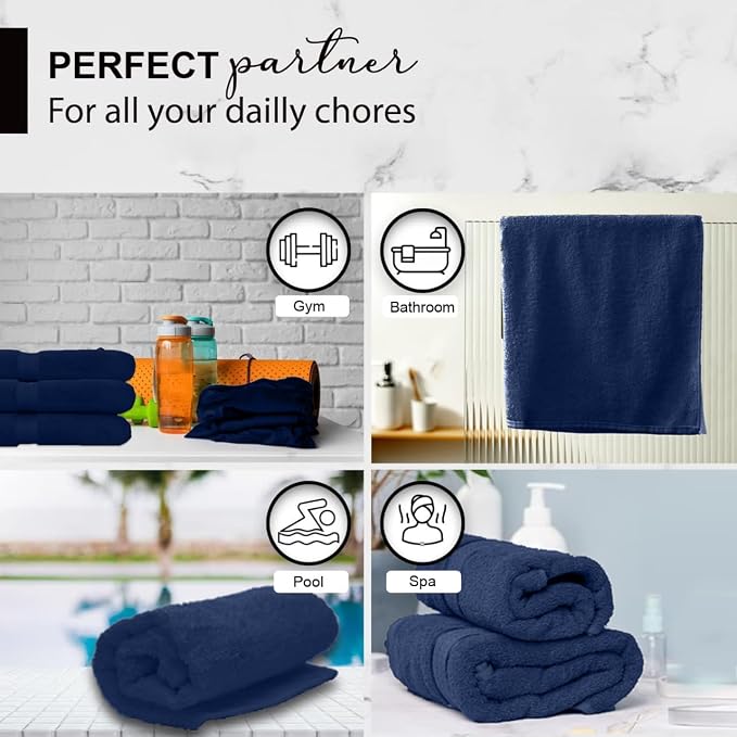 KAHAF COLLECTION 100% Cotton Bath Towels, Quick Dry, Highly Absorbent, Soft - Image 6