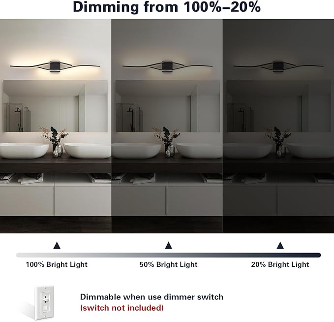 Joossnwell Bathroom Light Fixture Over Mirror 39.37 Inch Vanity Lights Bar - Image 3