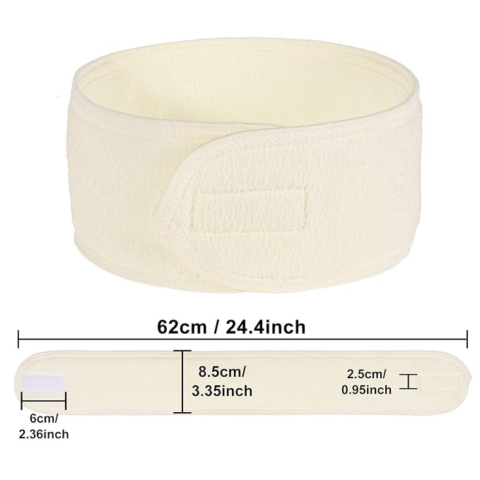 Whaline Spa Facial Headband 4 Packs Head Wrap Terry Cloth Headband Adjustable - Image 2