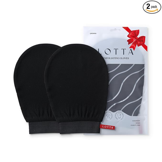 LOTTA Korean Exfoliating Mitt 2Pcs Bath Gloves Bathing Tanning Mitts Self by LOTTA