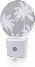 Night Lights Auto Sensor Tropical Palm Trees Night Light Grey Linen Coastal by Home+L6