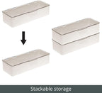 mDesign Long Plastic Cosmetic Storage Organizer Box Containers, Hinged Lid - Image 5