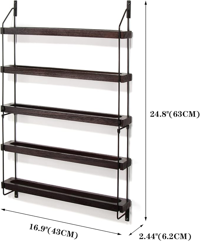 THYGIFTREE Essential Oil Storage Shelf Wall Mounted 16.9" Wooden Essential Oil - Image 7