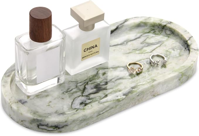 Natural Marble Tray Oval, Bathroom Vanity Tray by Unknown