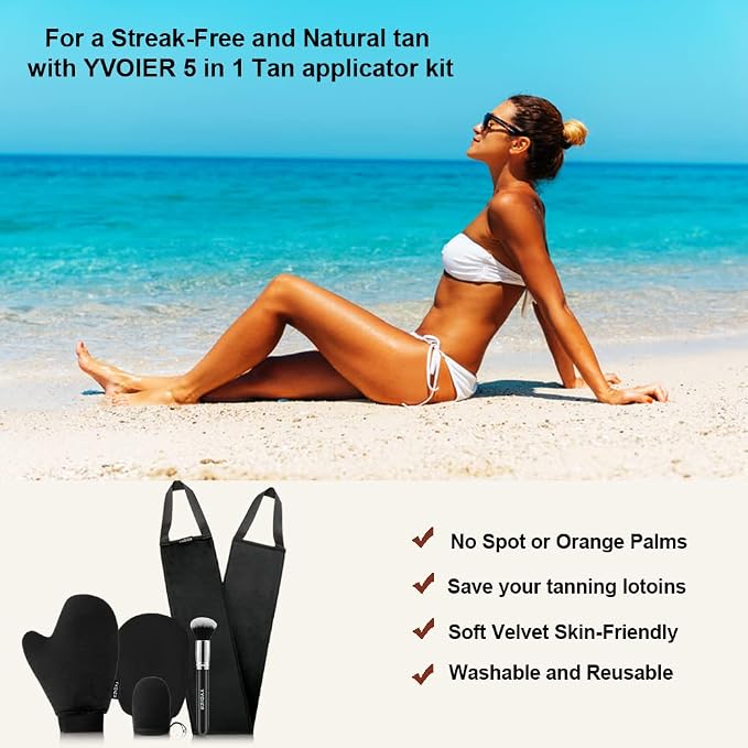 Yvoier Streakless Self Tanning Mitt Applicator Kit, 5 Pack Self Tanner Mitt - Image 7