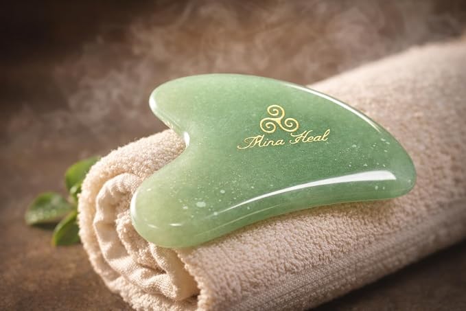 Jade Gua Sha Facial Tool – Guasha Face Massage Tool Lymphatic Drainage Massager - Image 2