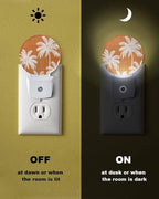 Night Lights Auto Sensor Tropical Palm Trees Night Light Orange Linen Coastal - Image 6