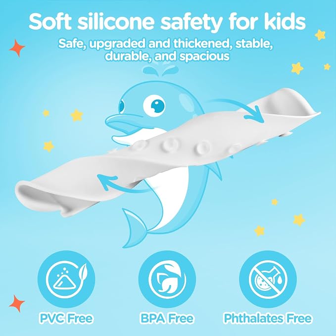 3FT Dolphin Pattern Bathtub Splash Guard Play Shelf - Image 5