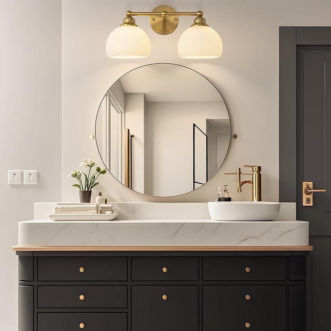 GoYeel Bathroom Vanity Light Fixtures, 2 Light Bathroom Lights Over Mirror - Image 2