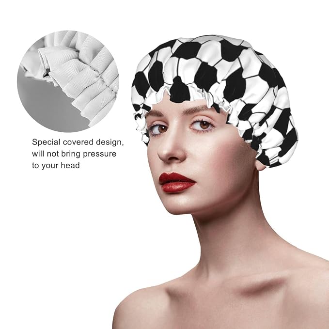 Sport Football Pattern Shower Cap - Image 3
