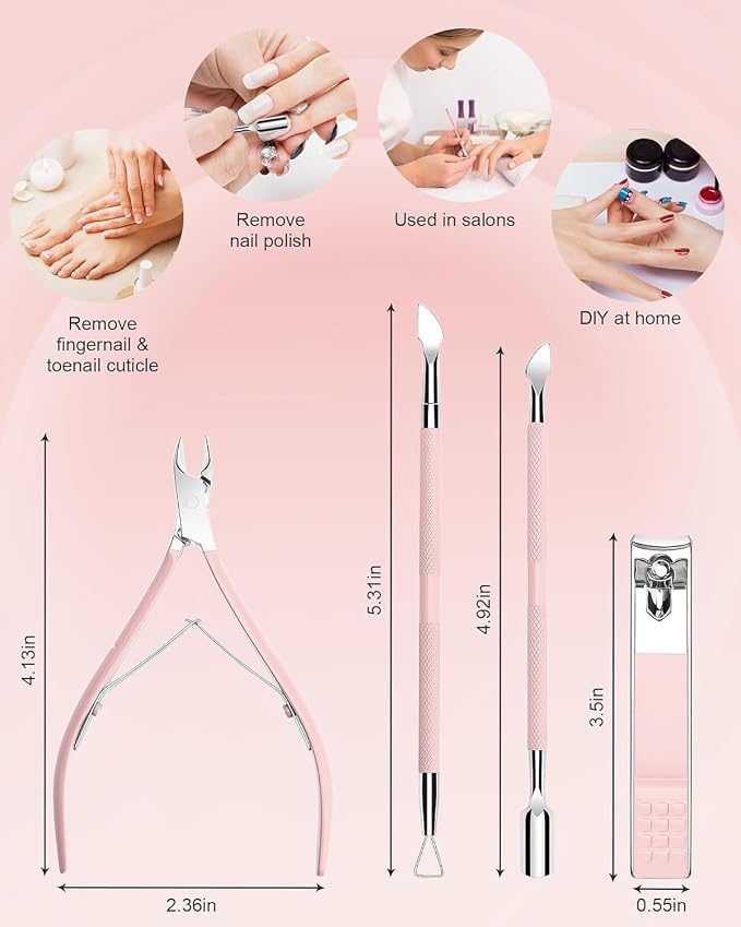 Cuticle Trimmer with Cuticle Pusher and Nail Clipper - Image 7
