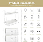 Forbena White 2 Tier Bathroom Organizer Countertop, Small Counter Top Organizer - Image 2