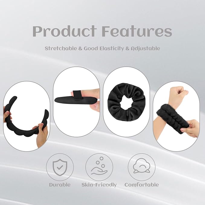 7Pc Headband and Wristband Set for Skincare, Face Washing, Makeup Removal - Image 5