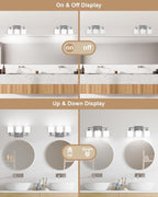 Sailstar Bathroom Light Fixtures Over Mirror, 3-Light Vanity Lights Brushed - Image 5