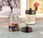 Amolliar 6Pc Apothecary Jars Bathroom Vanity Organizer- Rustic Farmhouse Decor - Image 4