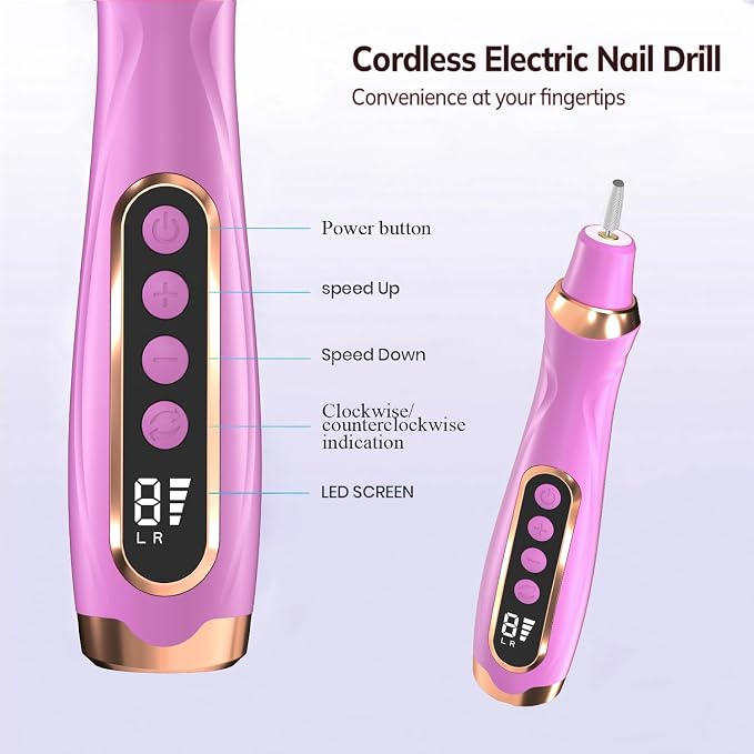 Professional Manicure Pedicure Kit Cordless Electric Nail File Set 6 Speed - Image 3