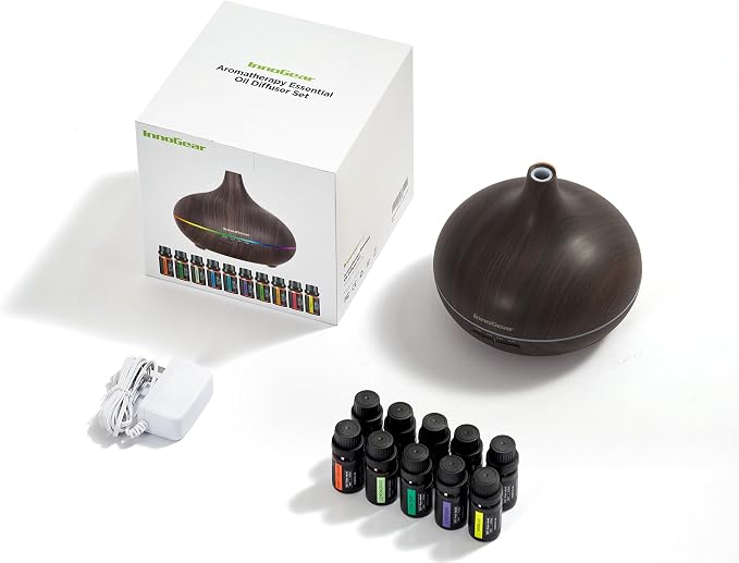 InnoGear Aromatherapy Diffuser & 10 Essential Oils Set, 400ml Diffuser - Image 6