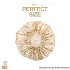 Shower Cap for Women Reusable Extra Large Shower Cap for Men Satin Double Layer - Image 5