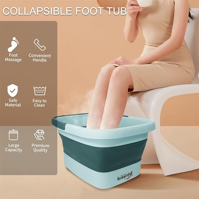 2 Pack Foldable Foot Bath Basin, Collapsible Foot Soak Tub, Foot Tub - Image 3