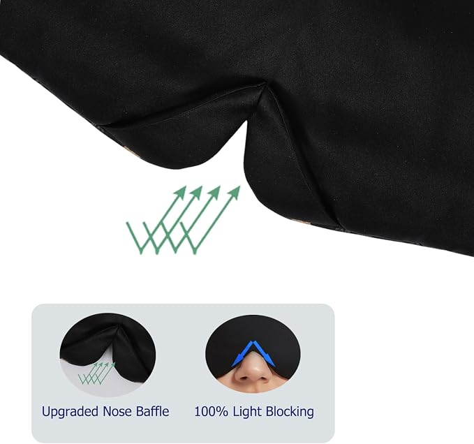 ALASKA BEAR Wraparound Style Silk Eye Mask, Big Wide Headband and Large - Image 3