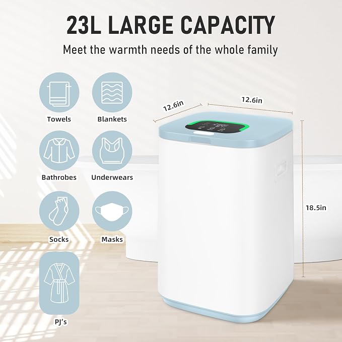 Towel Warmer for Bathroom, 23L Large Towel Warmers, Heated Towel Warmer Bucket - Image 2