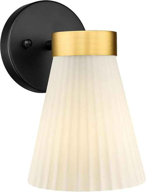 1-Light Bathroom Wall Sconce, HWH Black and Gold Wall Sconce by HWHINVESTMENT