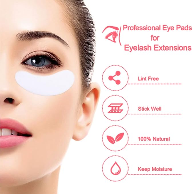 VEYES INC 50 Pairs Pink Hydrogel Eye Patch Eyelash Extension Natural Lint Free - Image 4