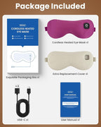 Cordless Heated Eye Mask with 1500mAh Large Battery, 4 Heat Levels & 100% - Image 9