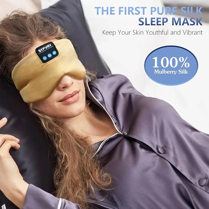 Sleep Mask Bluetooth 5.4 Headphones Soft Wireless Headband Eye Mask Blackout - Image 3