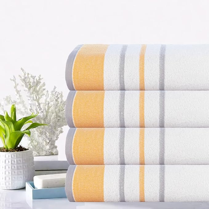 CASA COPENHAGEN White Bay 4Pcs 100% Egyptian Cotton Designer Hand Towels Gift - Image 2