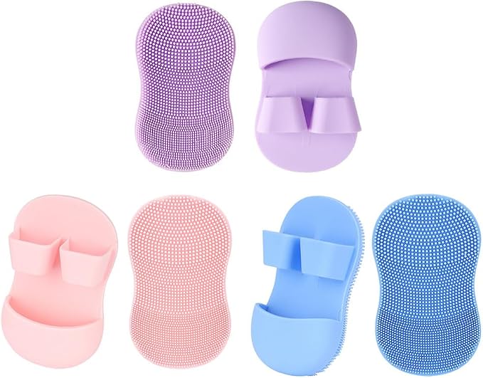 6 Pack Face Scrubber Mini Facial Brush Silicone Wash Exfoliator Finger Glove by Unknown