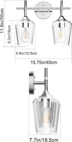 Ralbay Chrome Bathroom Light Fixtures 2-Lights - Image 4
