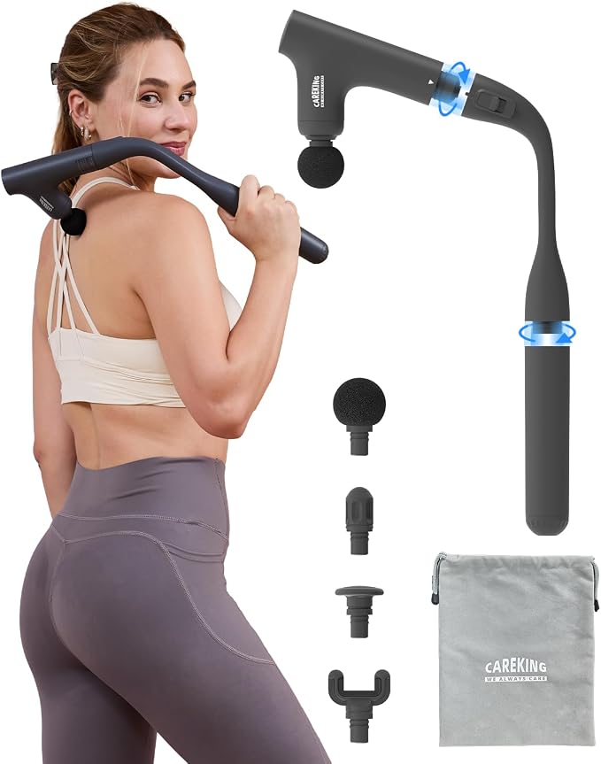 3-in-1 Detachable Massage Gun Deep Tissue, Ergonomic Extension Handle Back by CAREKING