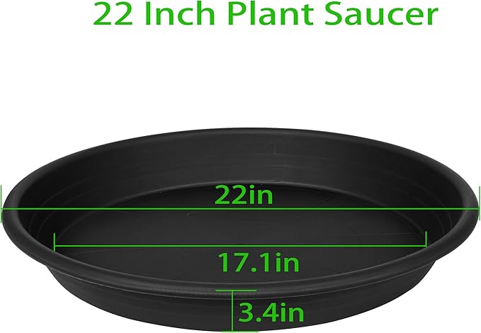 2 Pack of 22 inch Extra Large Plant Saucer, Extra-Deep 3.4" Plant Tray - Image 2