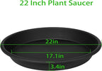 2 Pack of 22 inch Extra Large Plant Saucer, Extra-Deep 3.4" Plant Tray - Image 2