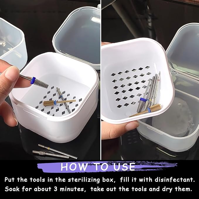Nail Tool Sterilizer Box Plastic Sterilization Tray - Image 3