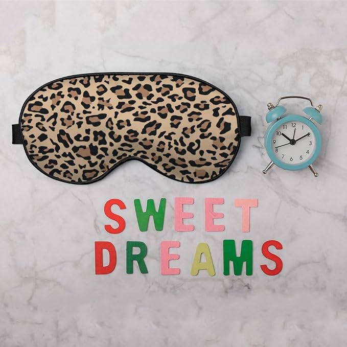 Leopard Print Sleep Mask Eye Mask Animal Skin Brown Sleep Mask Light Blocking - Image 6