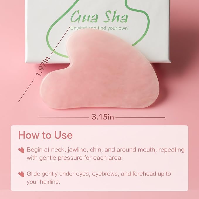 huefull Gua Sha Facial Tools for Face and Body –Spa Gifts for Women, Natural - Image 6