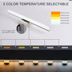 Chrome Vanity Lights for Bathroom 5CCT Dimmable Bathroom Lighting Fixtures Over - Image 2