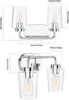 Tipace Chrome Vintage Bathroom Vanity Light, 2 Lights Modern Stainless Steel - Image 6