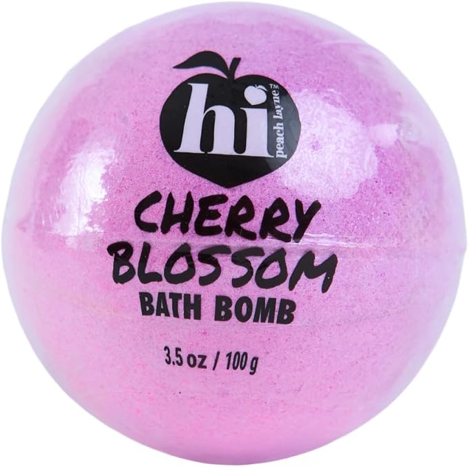 Hi Peach Layne Cherry Blossom Bath Bombs 12-Pack – Vegan, Clean Beauty Spa Gifts - Image 2