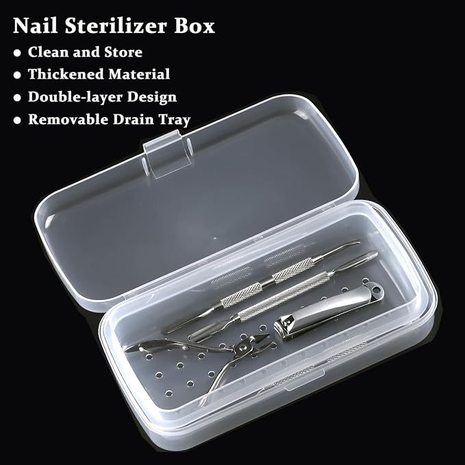 Nail Tool Sterilizer Box Plastic Sterilization Tray - Image 2