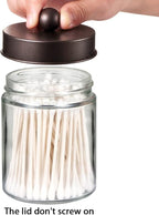Amolliar 6Pc Apothecary Jars Bathroom Vanity Organizer- Rustic Farmhouse Decor - Image 7