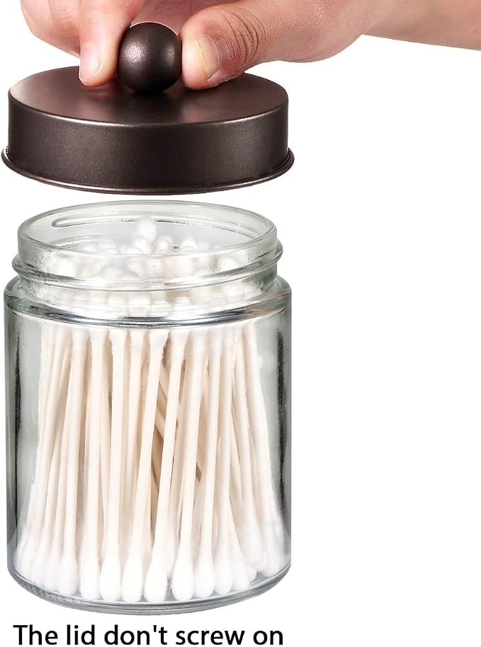 Amolliar 6Pc Apothecary Jars Bathroom Vanity Organizer- Rustic Farmhouse Decor - Image 7